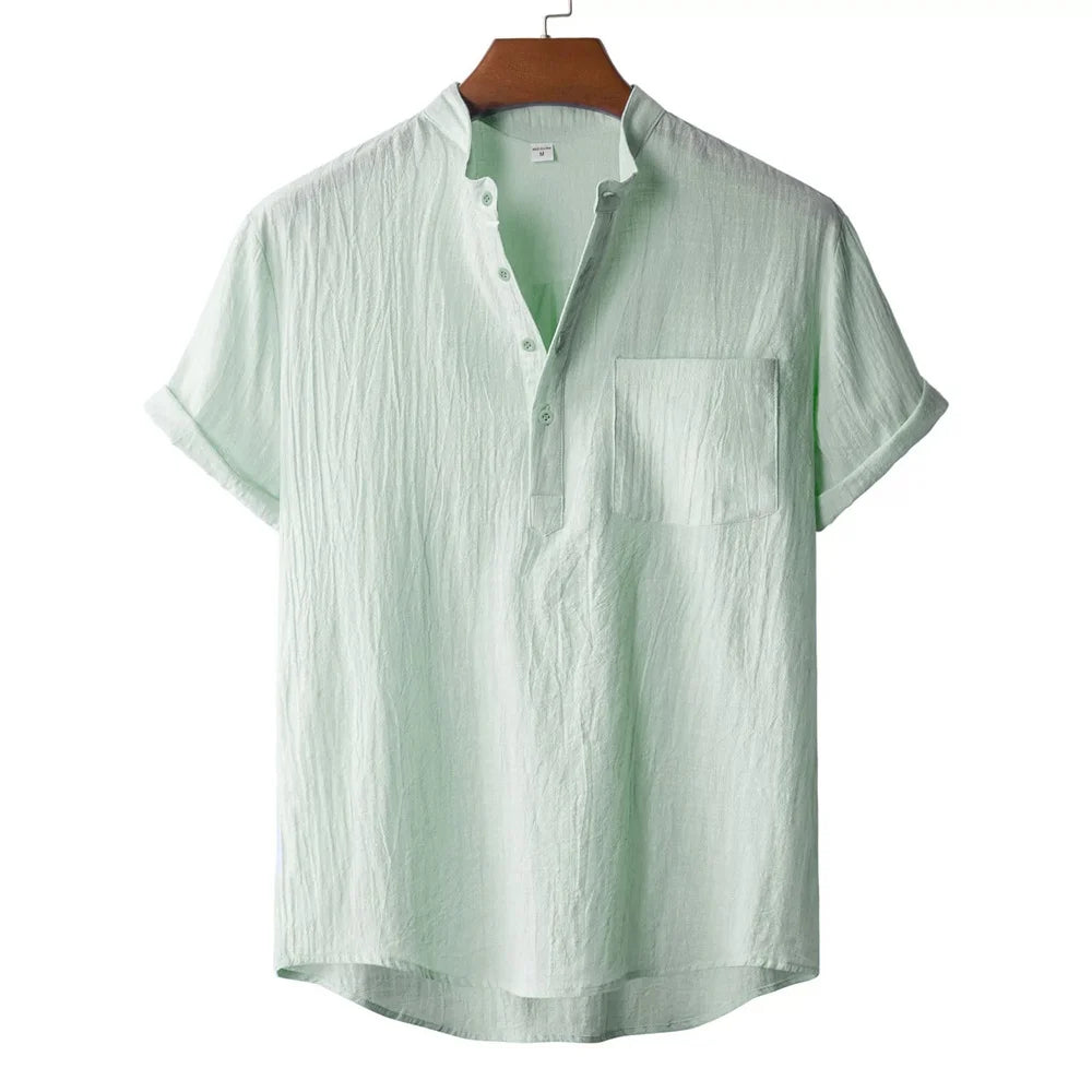 Breeze | Linen Henley Pocket Tee