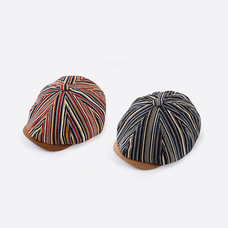 Striped Octagonal Hat - Vintage
