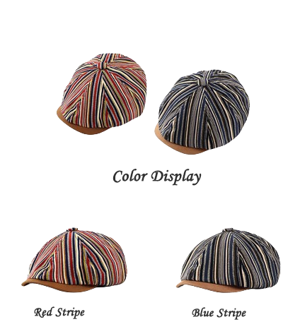 Striped Octagonal Hat - Vintage
