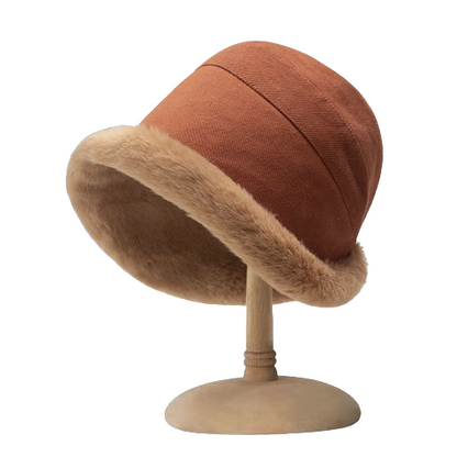 Panda | Fleece-Lined Sheepskin Wide Brim Hat