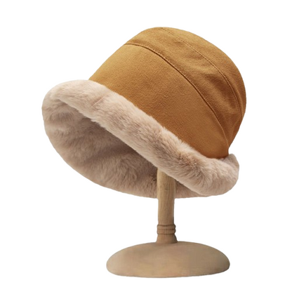 Panda | Fleece-Lined Sheepskin Wide Brim Hat