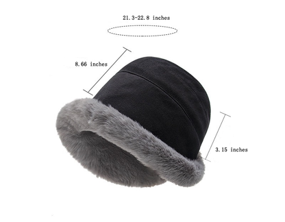 Panda | Fleece-Lined Sheepskin Wide Brim Hat