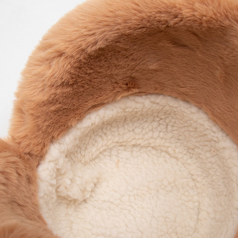 Panda | Fleece-Lined Sheepskin Wide Brim Hat