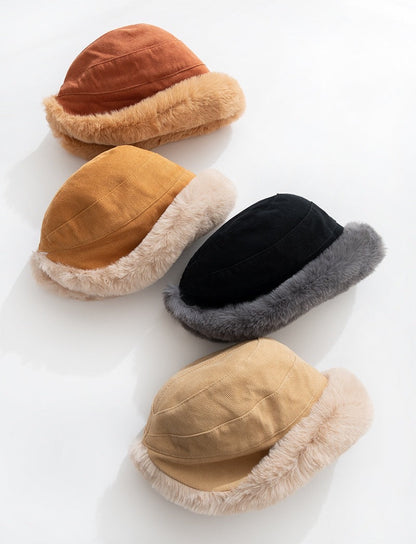 Panda | Fleece-Lined Sheepskin Wide Brim Hat