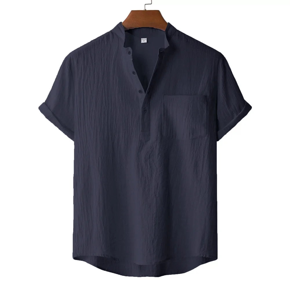 Breeze | Linen Henley Pocket Tee