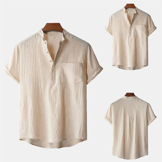 Breeze | Linen Henley Pocket Tee