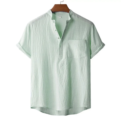 Breeze | Linen Henley Pocket Tee