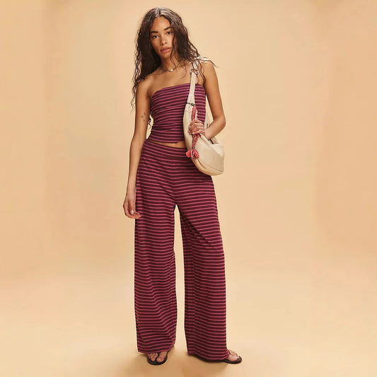 Camilla | Tube Top & Pants Striped Set