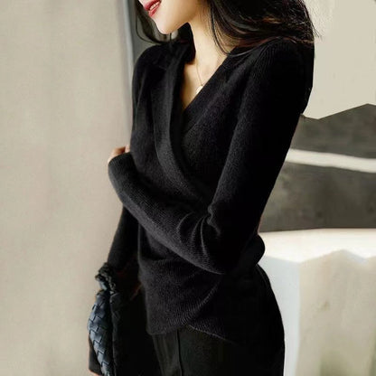 Petra | Asymmetrical Fall Knit Sweater